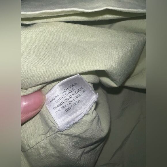 Eileen Fisher Keylime Green Cotton Water Resistant Jacket Size Large EUC - Picture 10 of 10